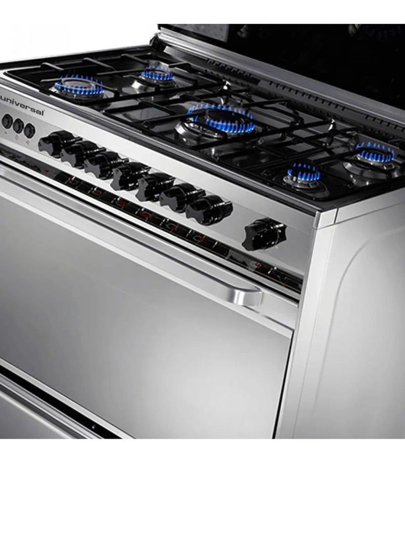 يونيفرسال بوتجاز يونيفرسال 5شعلة ستانلس كامل بمروحة للفرن 2مفتاح للفرن والشواية نيو كلاسيك - Image 2